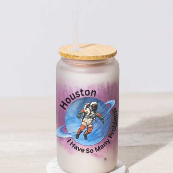 Houston I Have So Many Problems Tumbler, Funny Astronaut Gift, Space Lover Mug - Picture 5 of 7